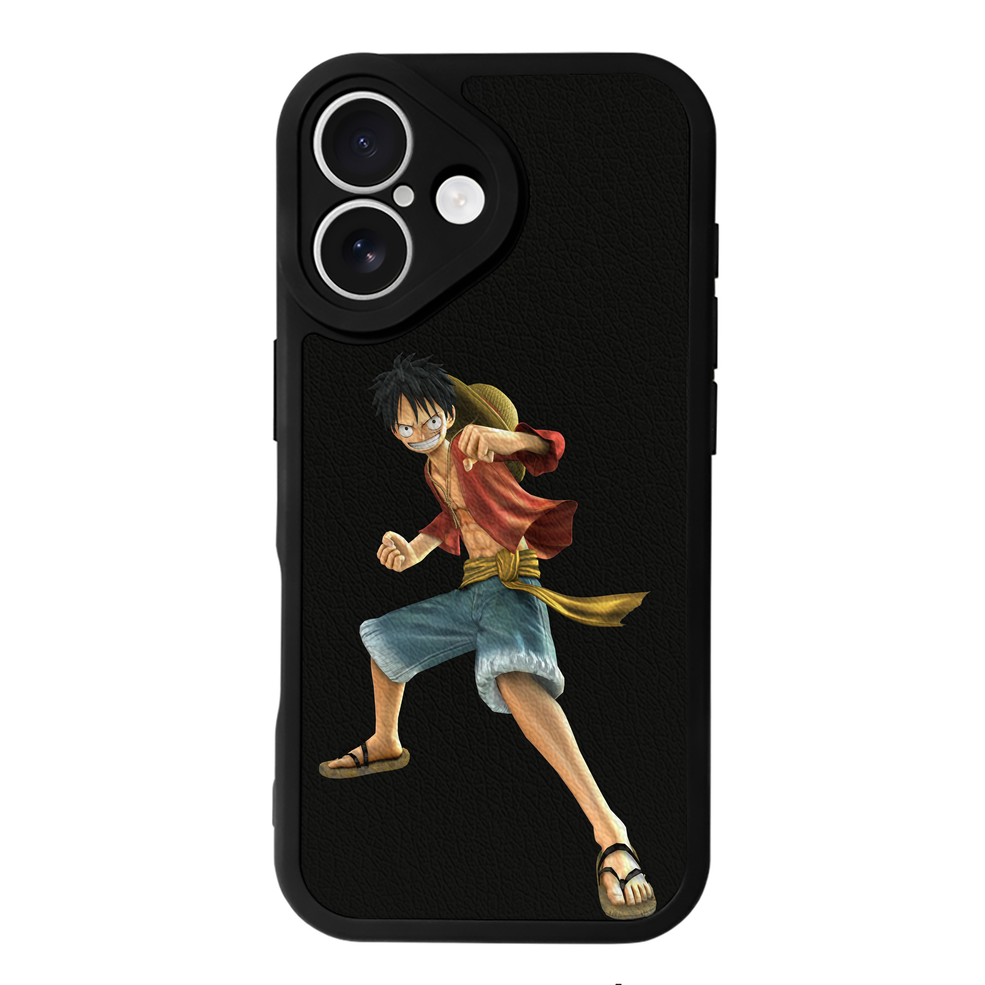（画像用） ワンピース モンキー・D・ルフィ ONE PIECE Monkey D. Luffy 【iPhone 16シリーズ対応】シリコンスマホケース（レザー調） 材質：シリコン